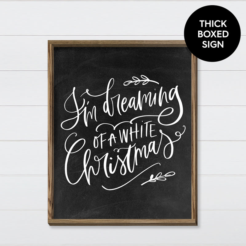 Dreaming of a White Christmas Canvas & Wood Sign Wall Art