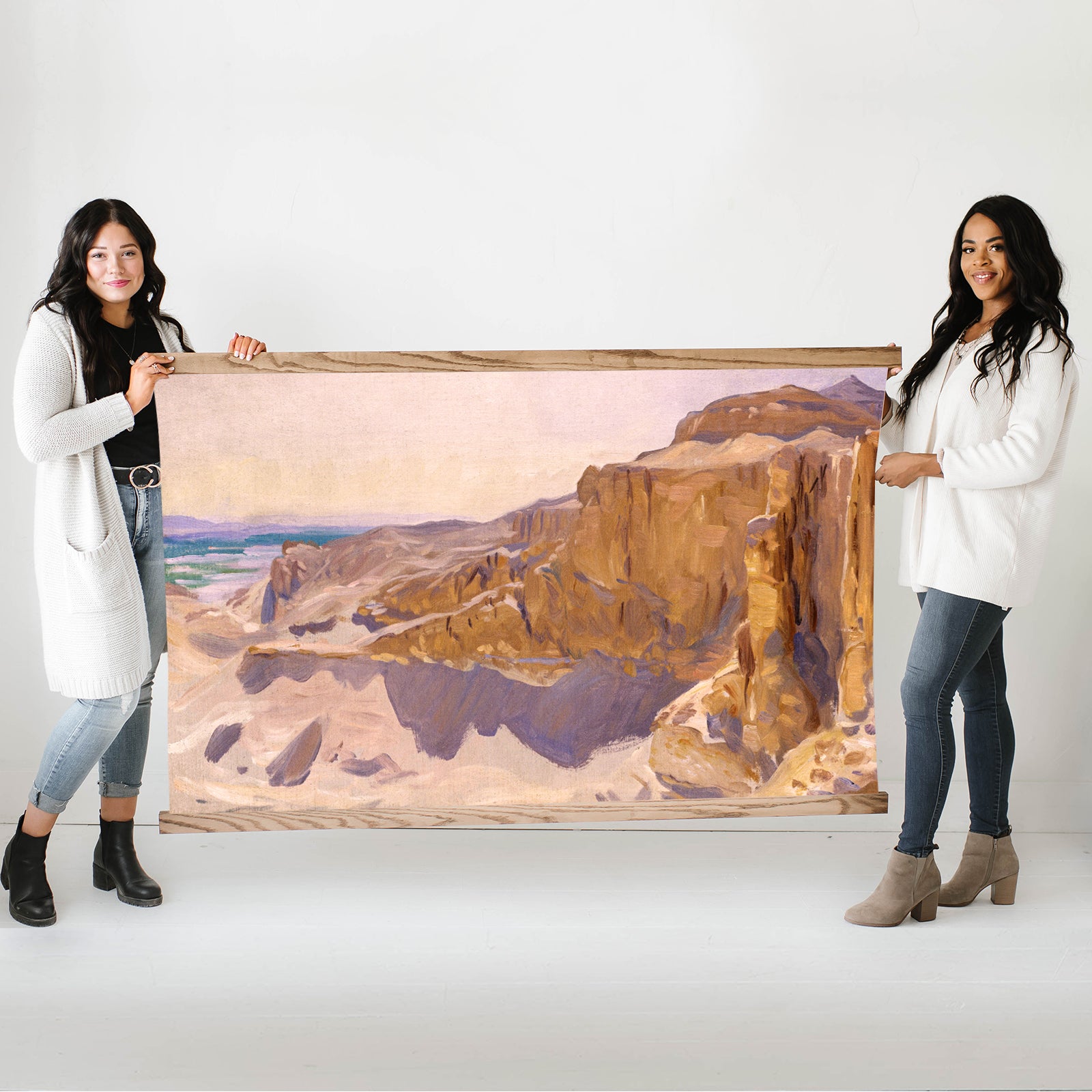 Oversized Desert Painting Canvas Print - Cliffs of Egypt