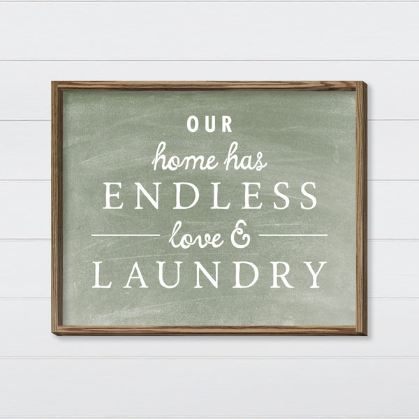 Endless Love & Laundry Canvas & Wood Sign Wall Art