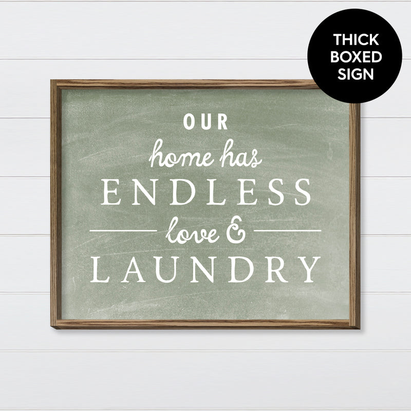 Endless Love & Laundry Canvas & Wood Sign Wall Art