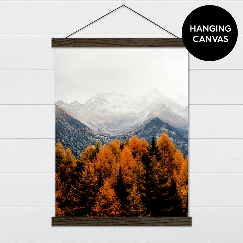 Fall Mountains - Canvas & Wood Sign Wall Art