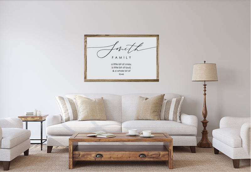A Little Bit Family Name Canvas & Wood Sign Wall Art