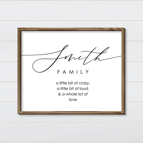 A Little Bit Family Name Canvas & Wood Sign Wall Art