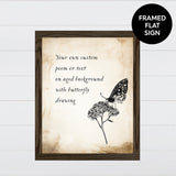 Butterfly Sketch Canvas & Wood Sign Wall Art