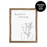 Floral Woman Outline Canvas & Wood Sign Wall Art