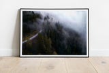 Foggy Forest Road Fine Art Print - Giclee Fine Art Print Poster or Canvas