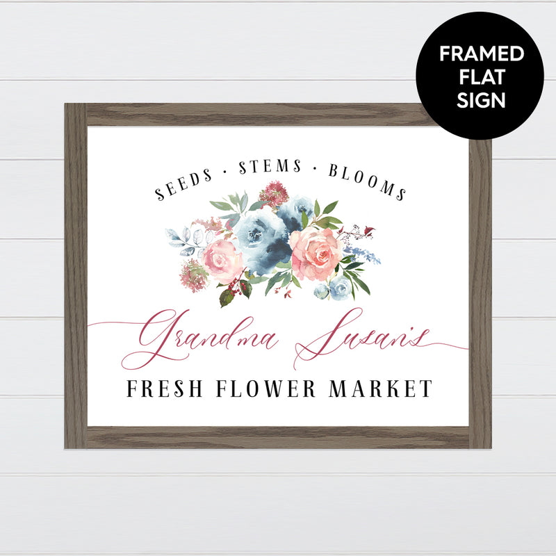 Fresh Flower Market Canvas & Wood Sign Wall Art