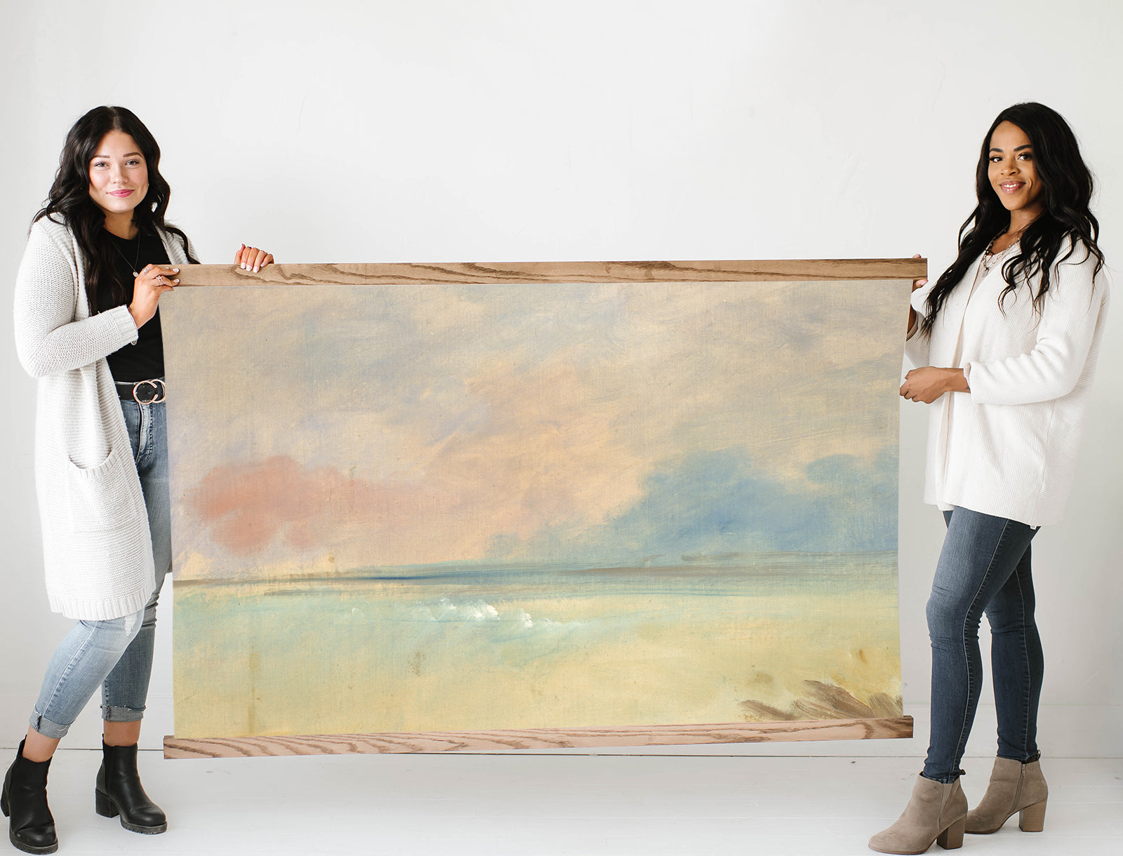 Beach Painting by George Catlin - Soft Colors Canvas Wall Art