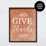 Give Thanks Canvas & Wood Sign Wall Art