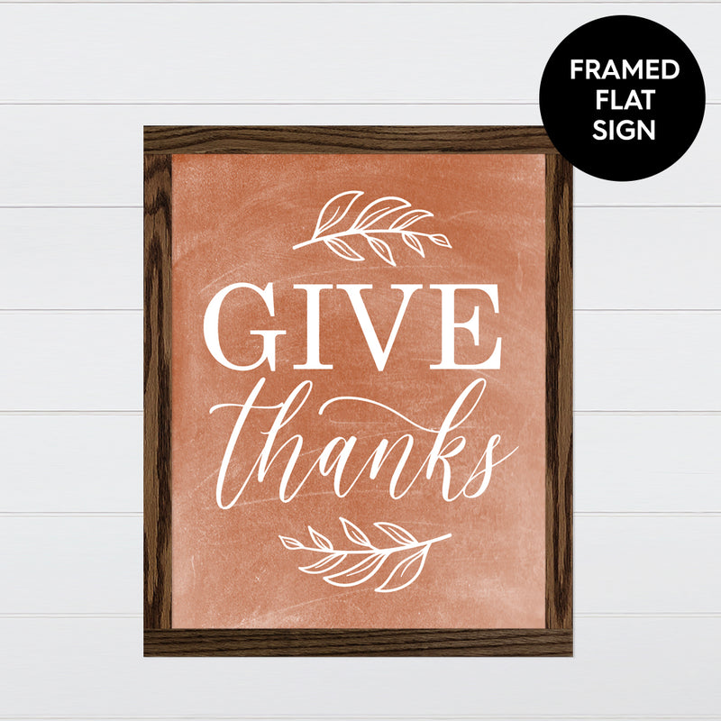 Give Thanks Canvas & Wood Sign Wall Art