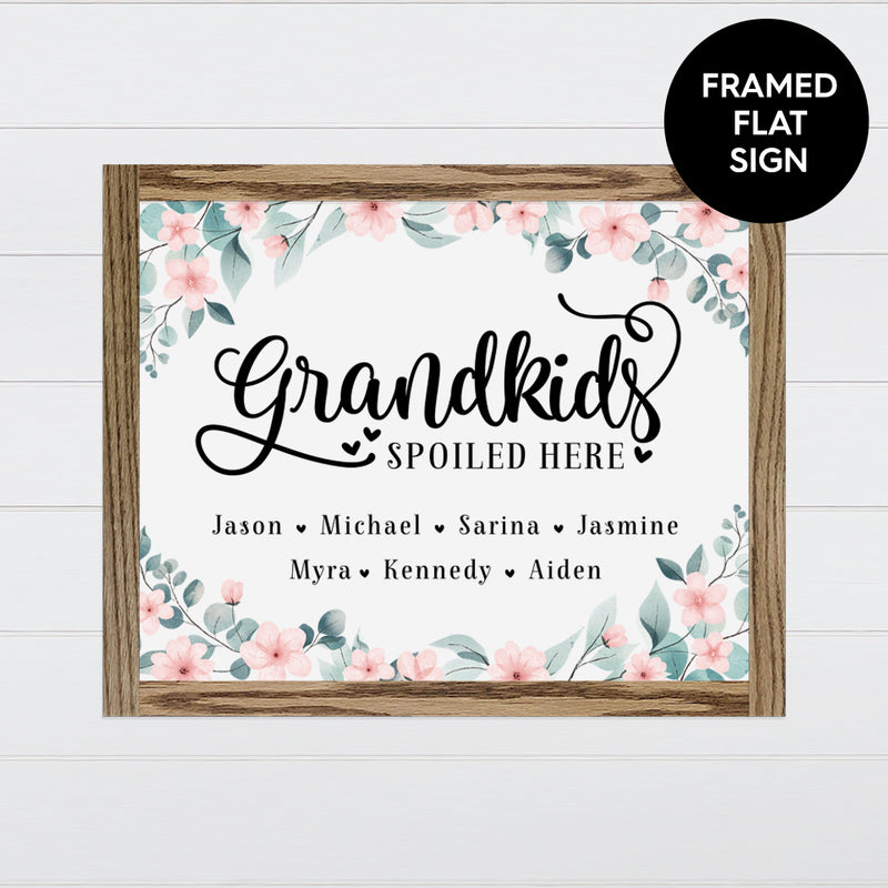 Grandkids Spoiled Here Canvas & Wood Sign Wall Art