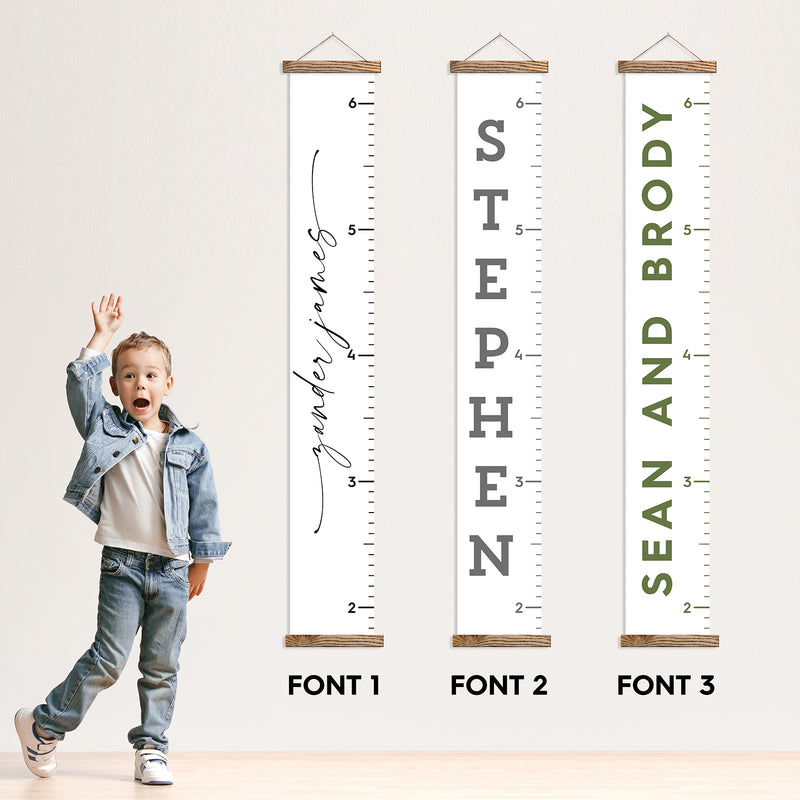 Personalized Growth Chart Made of Canvas & Wood