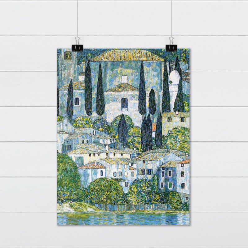 Gustav Klimt Kirche in Cassone Houses - Fine Art Poster
