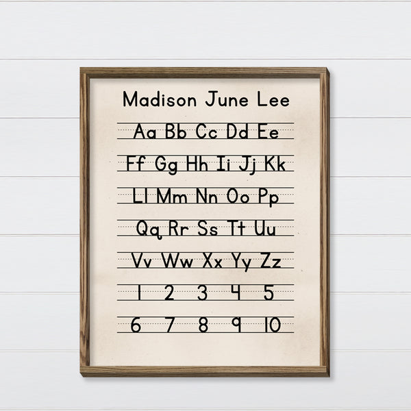 Handwriting Alphabet Print