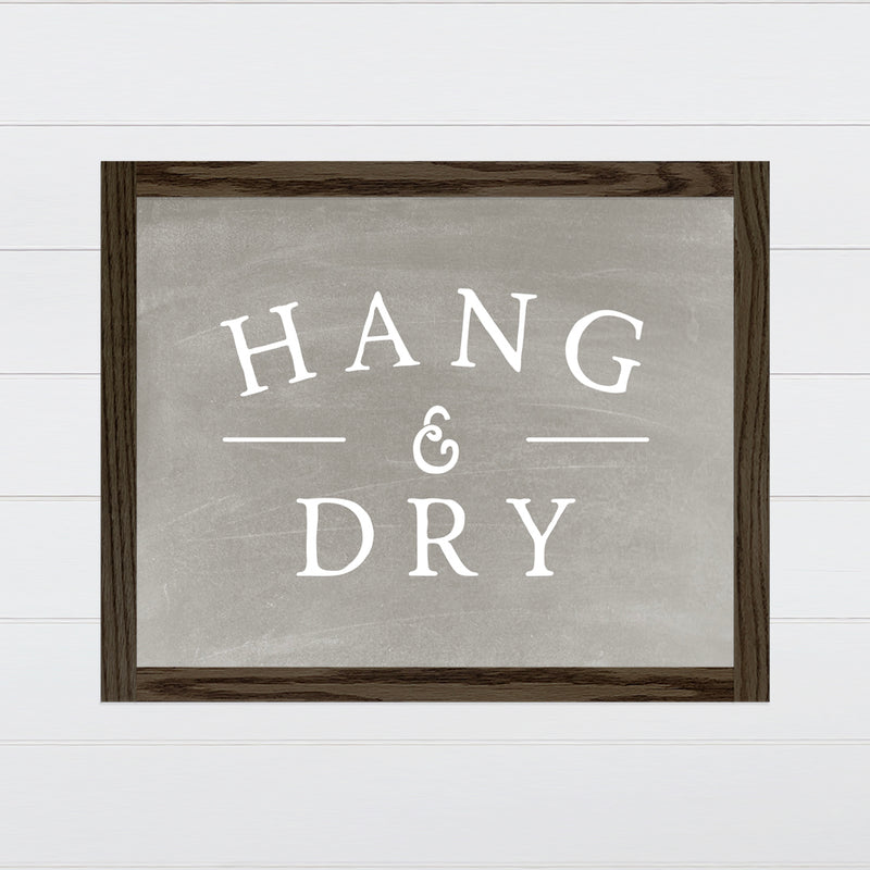 Hang & Dry Canvas & Wood Sign Wall Art