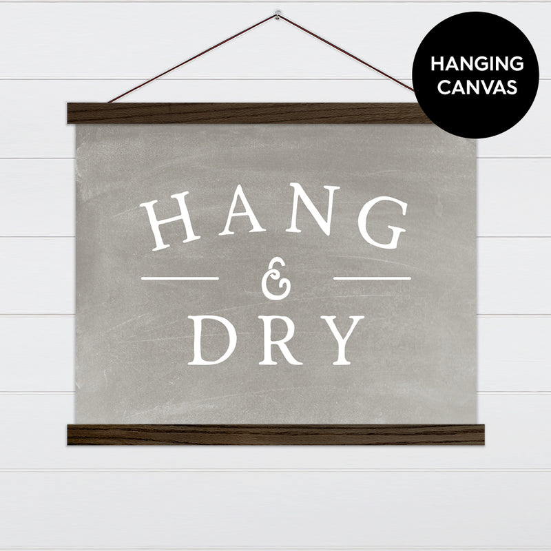 Hang & Dry Canvas & Wood Sign Wall Art