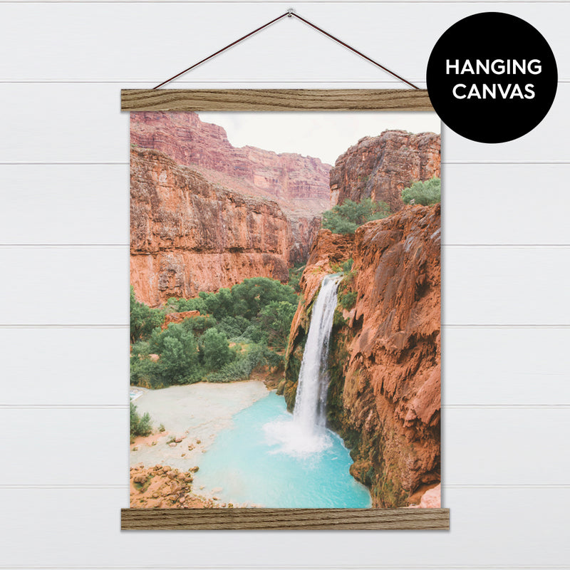 Havasu Falls Photo - Canvas & Wood Sign Wall Art