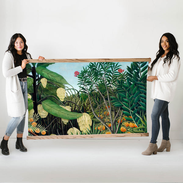 Henri Rousseau Jungle Plants Wall Hanging - Large Framed Canvas Print