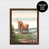 Highland Cow Painting -  Canvas & Wood Sign Wall Art