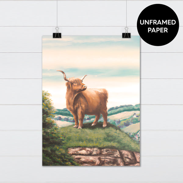 Highland Cow Painting -  Canvas & Wood Sign Wall Art