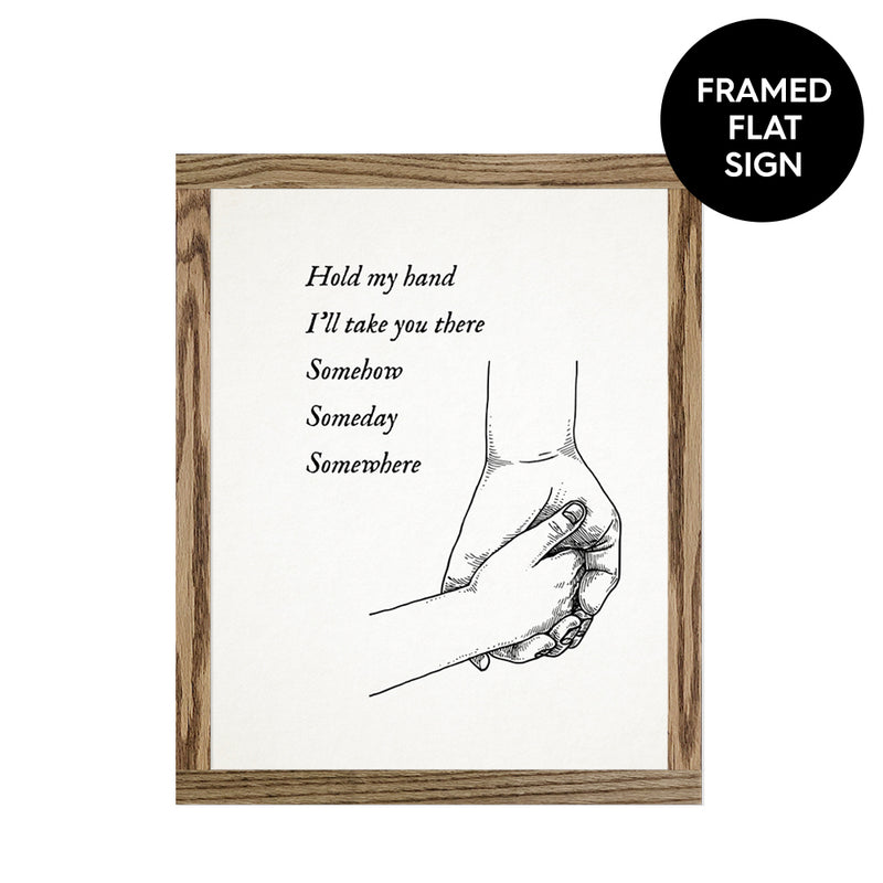 Holding Hands Canvas & Wood Sign Wall Art