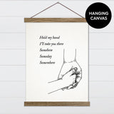 Holding Hands Canvas & Wood Sign Wall Art