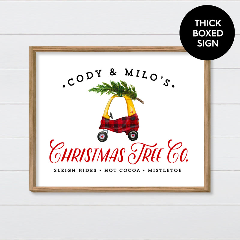 Baby Christmas Tree Co.  - Red Buffalo Plaid Toddler Coupe Canvas & Wood Sign Wall Art