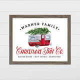 Christmas Tree Co. - Red Buffalo Plaid Camper Trailer Canvas & Wood Sign Wall Art