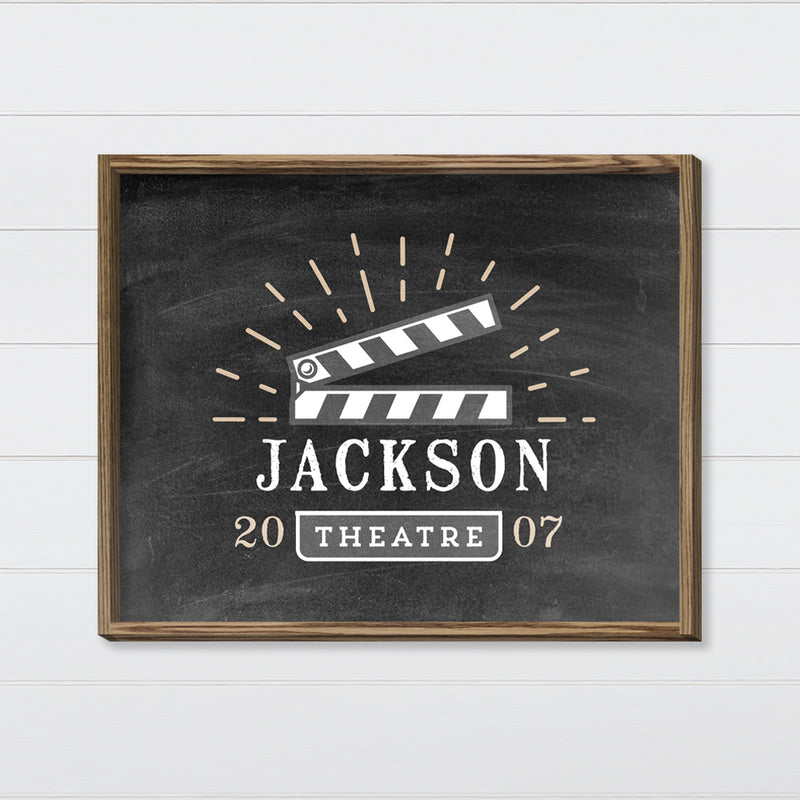 Home Theatre Canvas & Wood Sign Wall Art