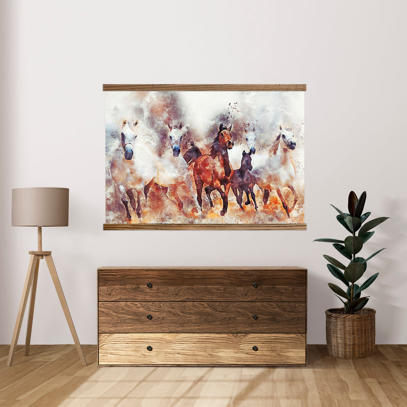 Modern Horse Painting on Large Canvas Tapestry