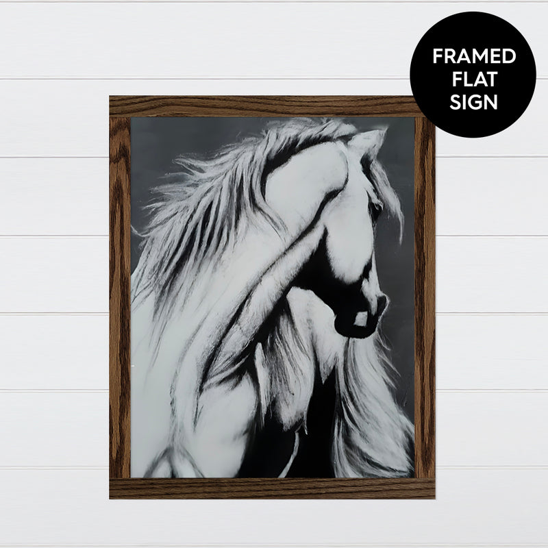 Horse Turning Painting - Canvas & Wood Sign Wall Art
