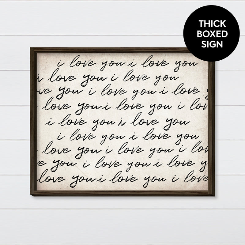 I Love You Over & Over Canvas & Wood Sign Wall Art