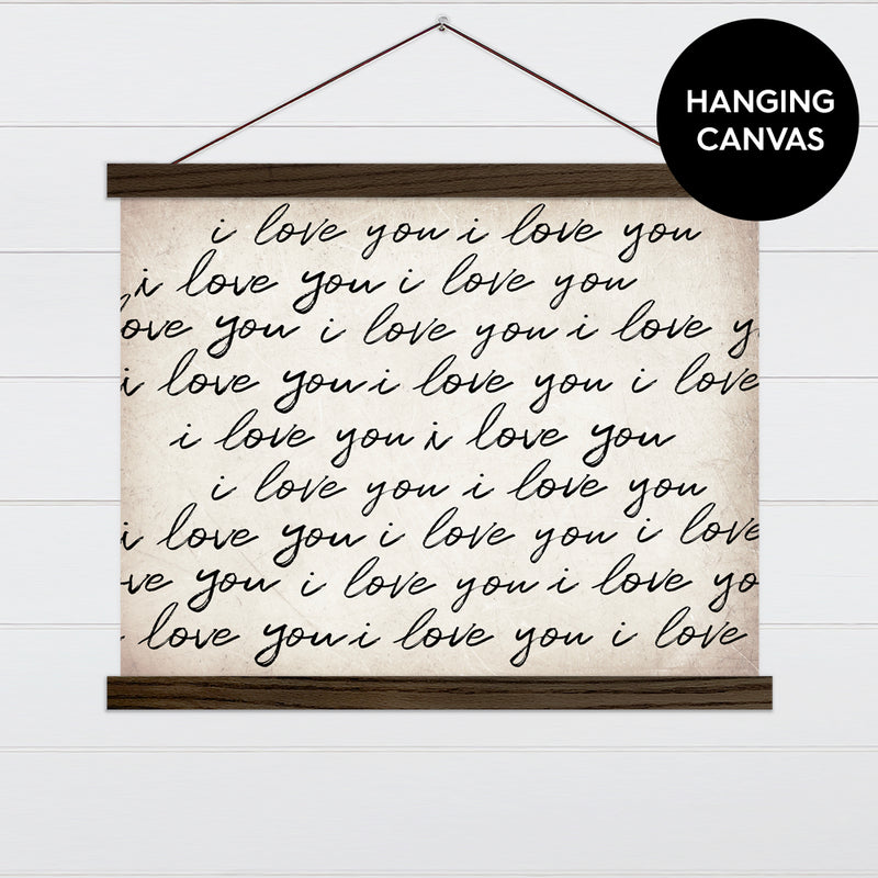 I Love You Over & Over Canvas & Wood Sign Wall Art
