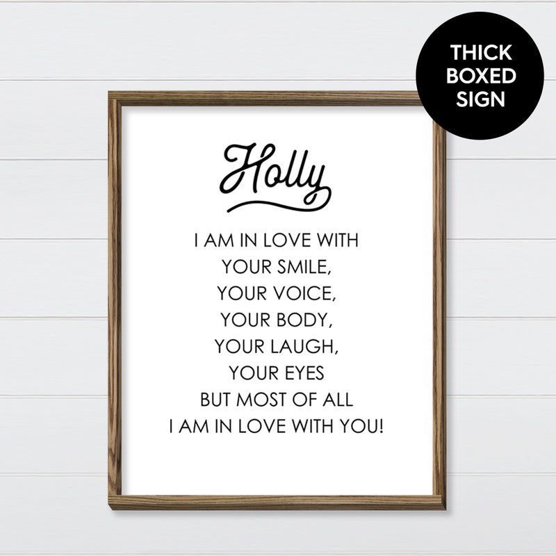 I Am In Love With - Canvas & Wood Sign Wall Art