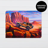 Jeep Red Rock Watercolor - Canvas & Wood Sign Wall Art
