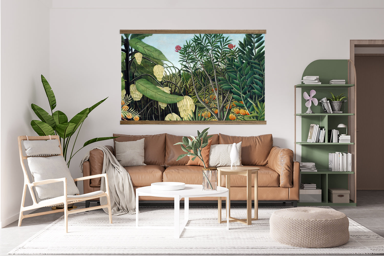 Henri Rousseau Jungle Plants Wall Hanging - Large Framed Canvas Print