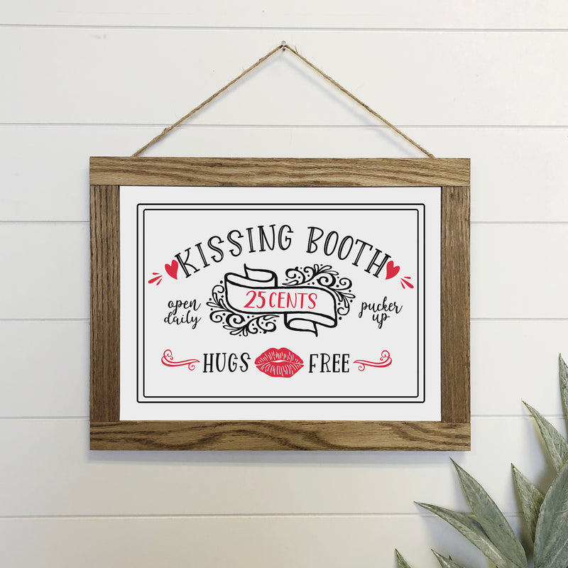 Kissing Booth Sign Canvas & Wood Sign Wall Art