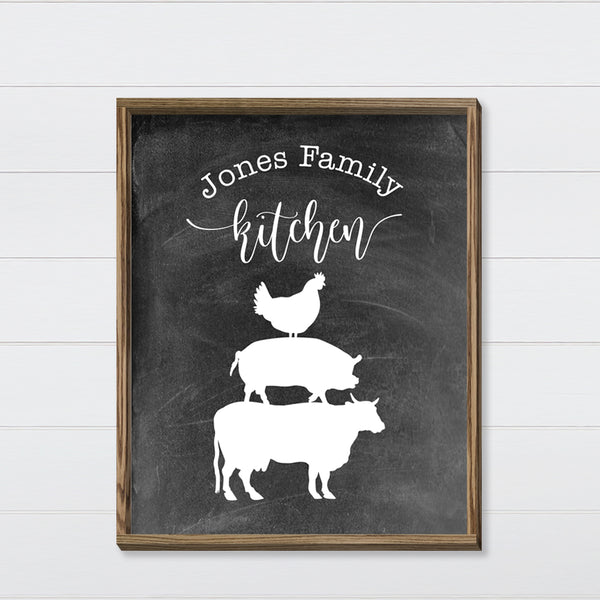 Kitchen Farm Animals Canvas & Wood Sign Wall Art