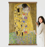 Gustav Klimt Kiss Painting - Extra Large Canvas Print Reproduction with Wood Frame