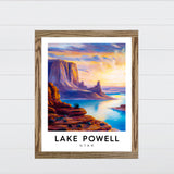 Lake Powell Watercolor Poster - Canvas & Wood Sign Wall Art