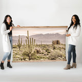 Saguaro Cactus Desert Landscape Print - Large Framed Canvas Art