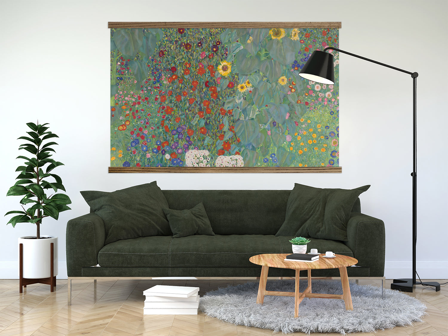 Gustav Klimt Garden Painting Extra Large Canvas Tapestry Framed