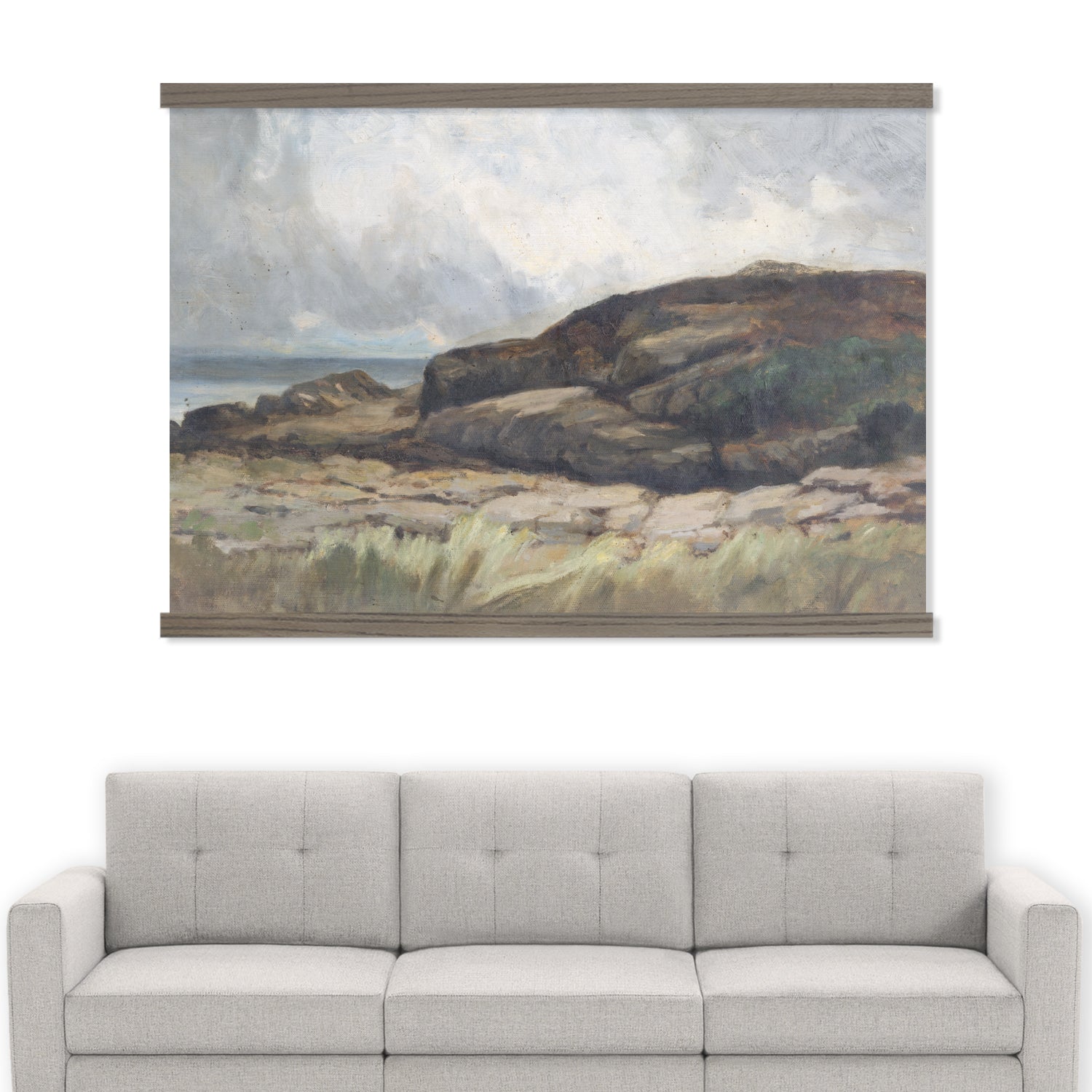 Oversized Landscape Rocks Scenery Painting from the Smithsonian Institute of Arts