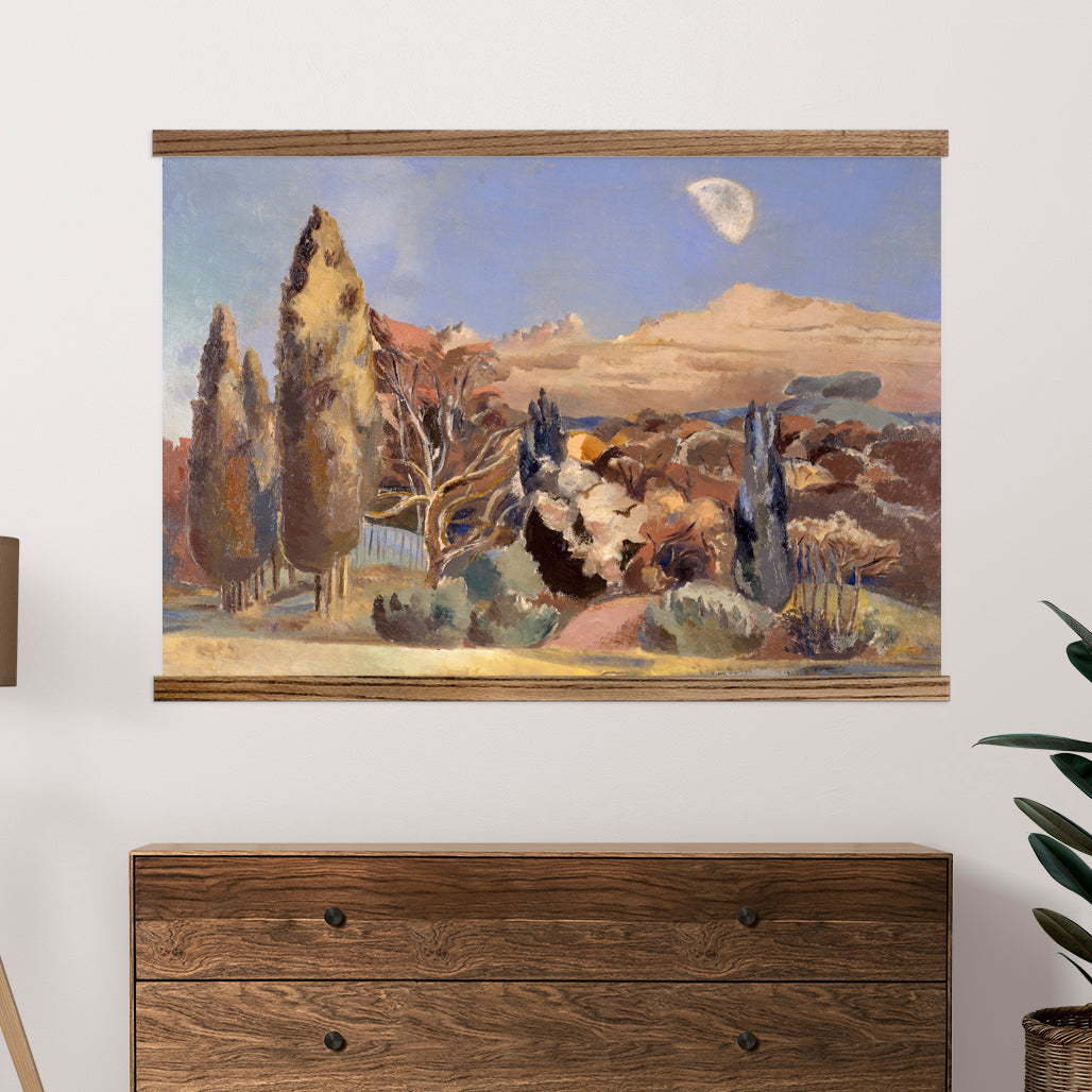 Half Moon Surreal Landscape Painting - Oversized Wall Art