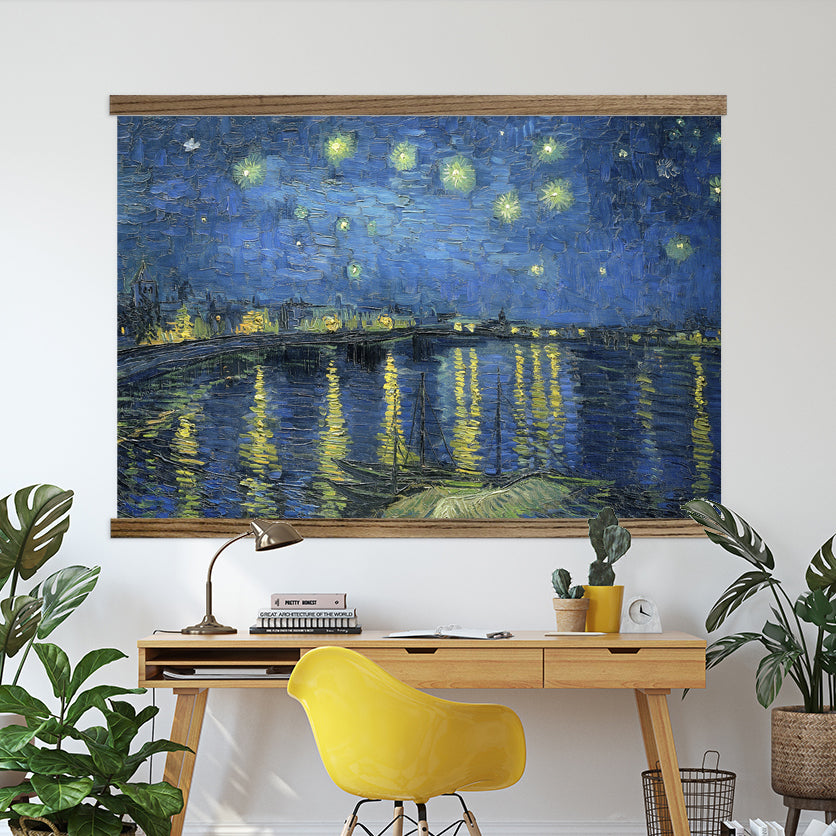 Van Gogh Painting Reproduction on Large Canvas - Starry Night Over The Rhone