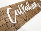 Cursive Shiplap Background Laser Cut Wood Sign