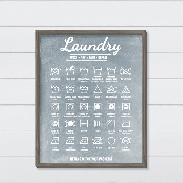 Laundry Guide Canvas & Wood Sign Wall Art