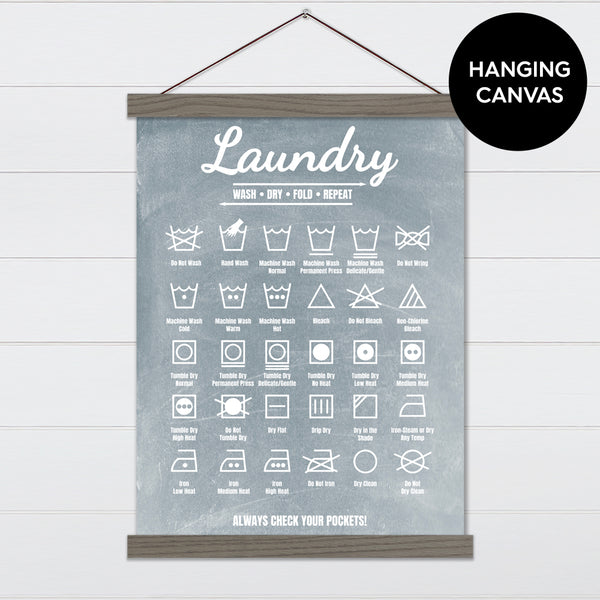 Laundry Guide Canvas & Wood Sign Wall Art