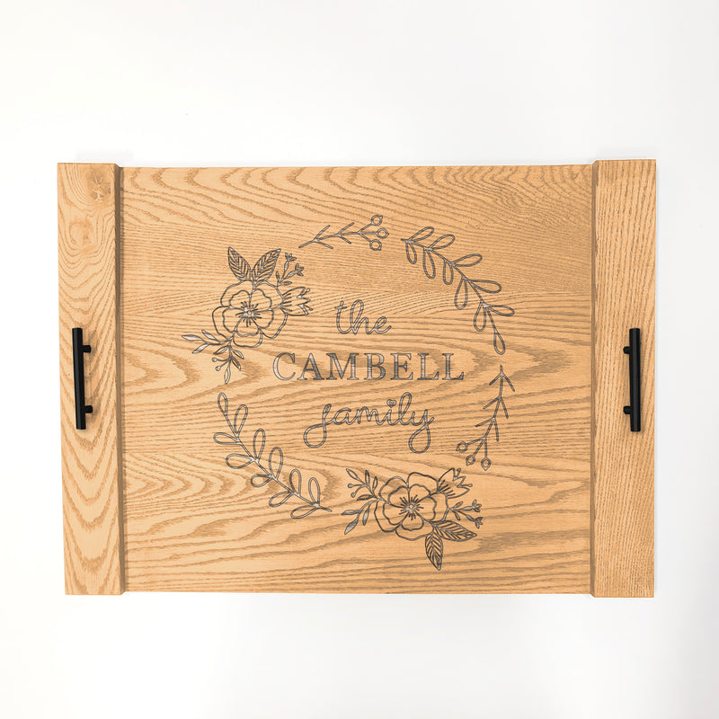 Cute Floral Wreath Engraved Wood Noodle Board Stove Cover