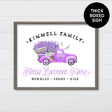Lavender Farm Co.  - Vintage Purple Truck Canvas & Wood Sign Wall Art